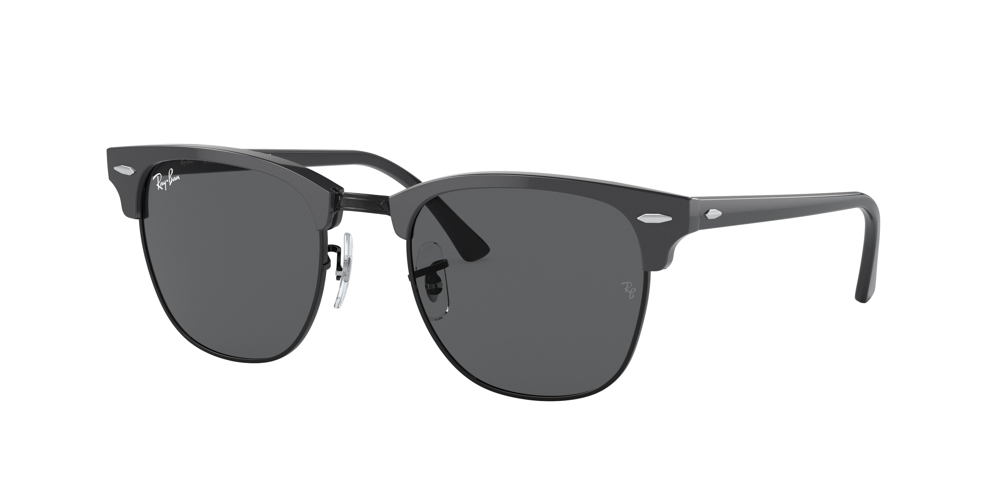 Ray Ban Clubmaster - Grey on black Size 51