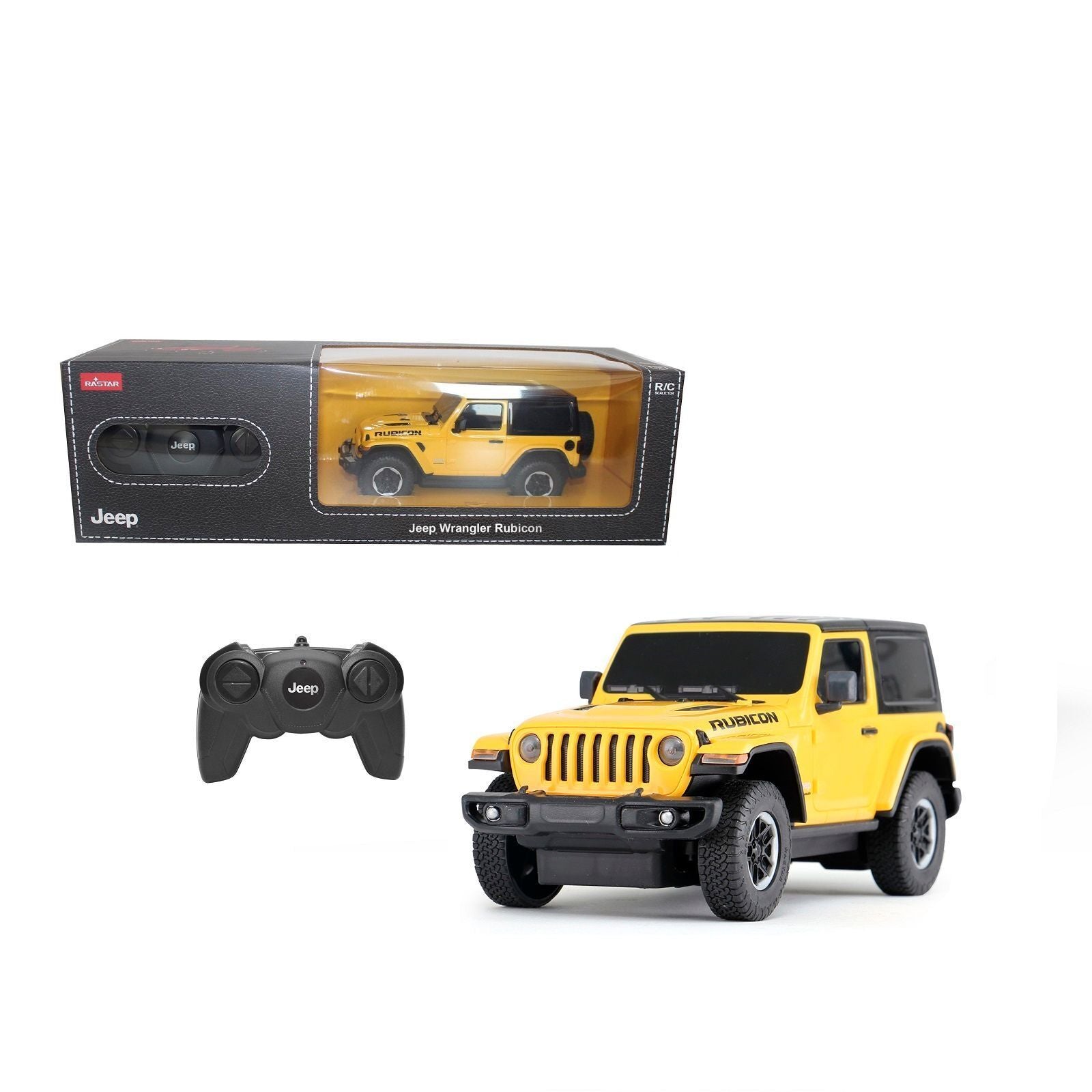 Remote Control Jeep Wrangler Rubicon 1:24 Scale Brand New Sports Car Yellow