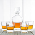Novare Oval Whiskey Decanter Bottle With 4 Whiskey Glasses Set / One Size -