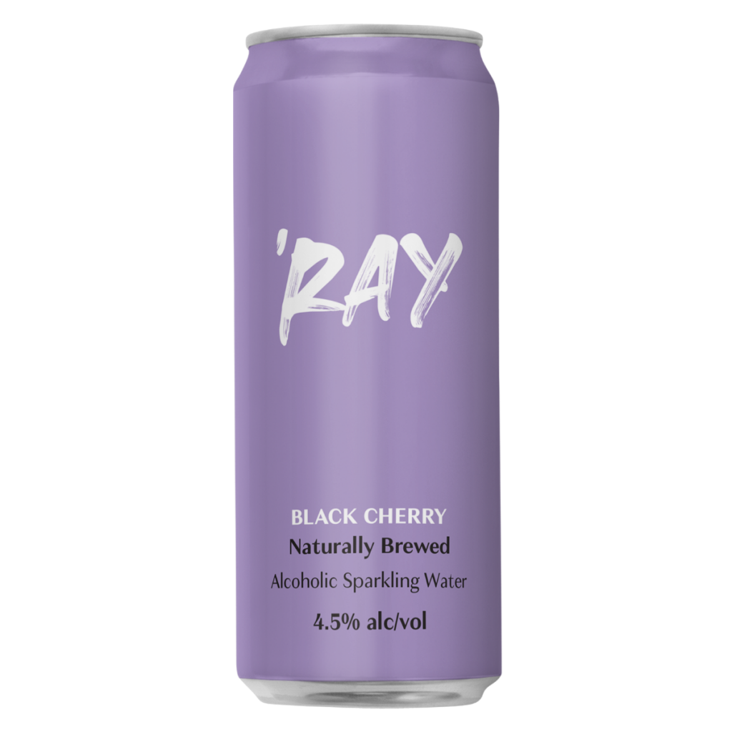 Ray Black Cherry Hard Seltzer Can 330 ml (Pack of 16)