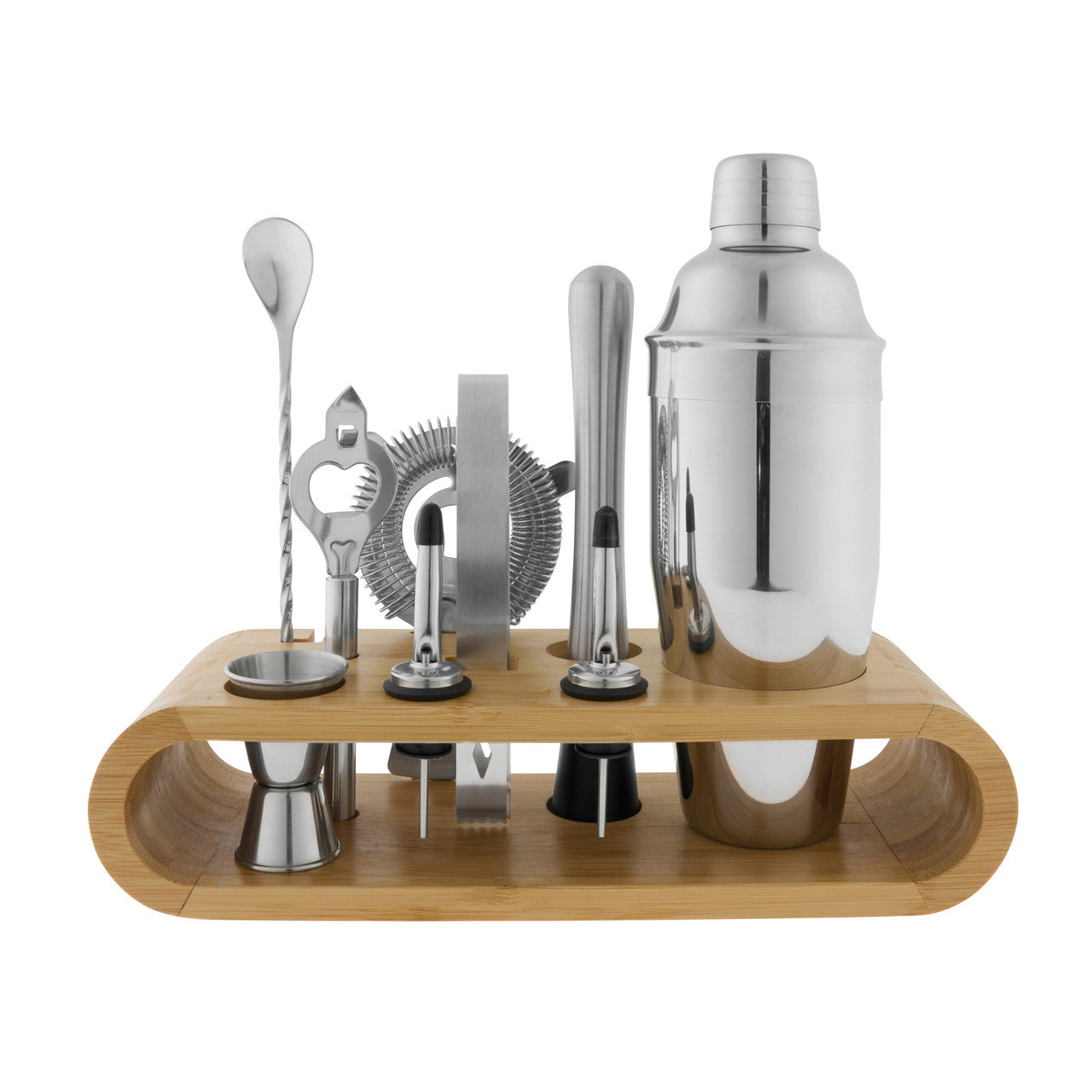 Avanti 10 Piece Bar Set With Bamboo Stand