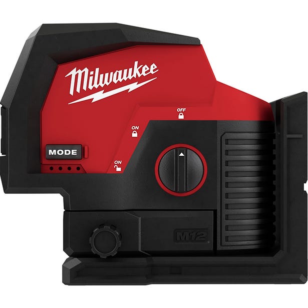 Milwaukee M12 Laser Cross Line + 2 Plumb Skin Only