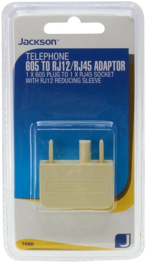 Jackson 605 to RJ12/45 Telephone Adaptor (Beige)