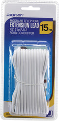 Jackson Modular Telephone Extension Lead 15m (White)