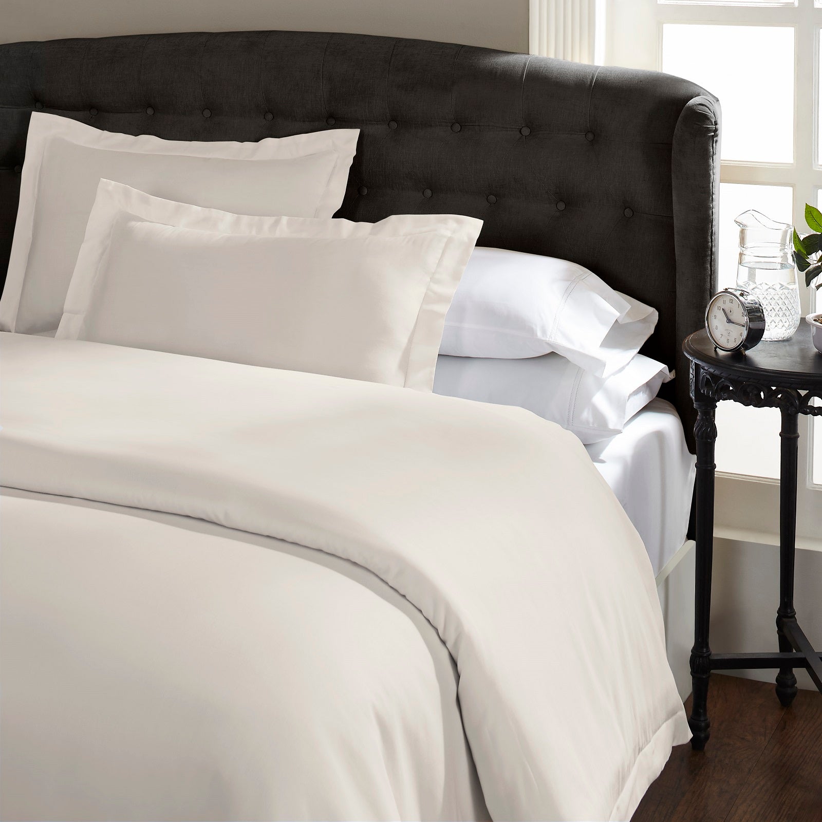 Ddecor Home 1000 Thread Count Quilt Cover Set Cotton Blend Classic Hotel Style / King - Pebble
