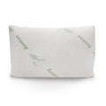 Memory Foam Pillow Bamboo Covered Ultra Soft Hypoallergenic / 56 x 36 x 10 cm - White, Green