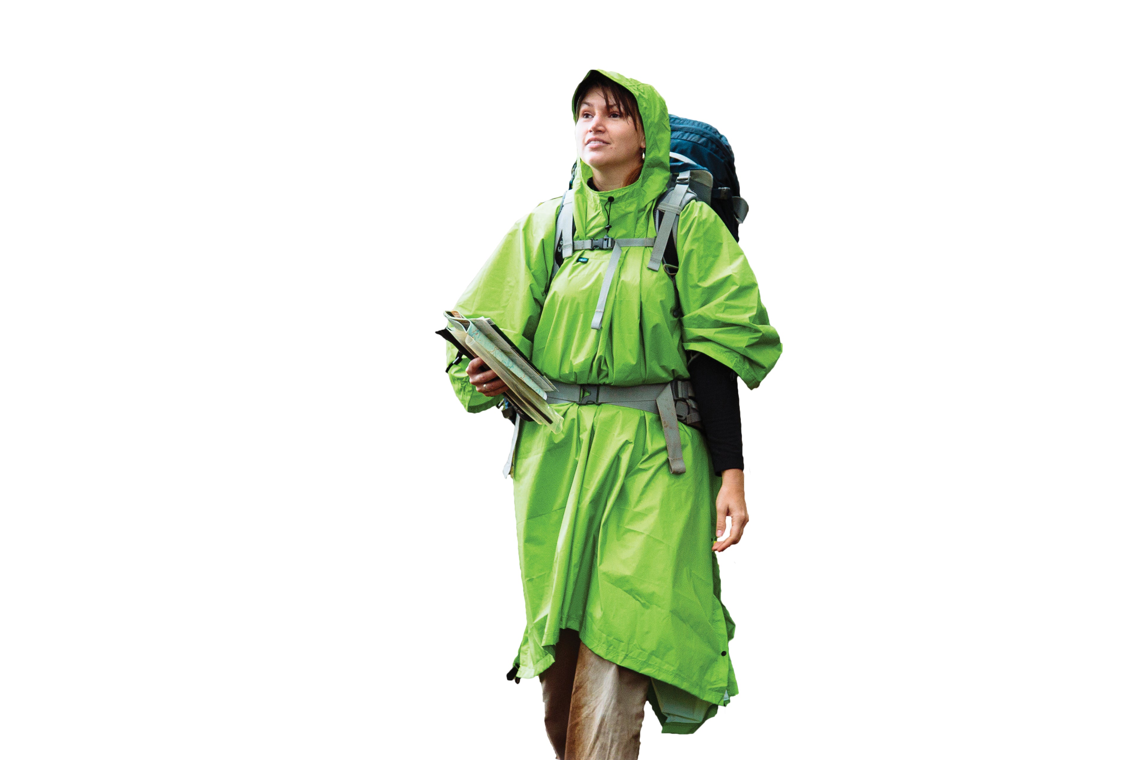 Nylon Tarp Poncho - One Size Green