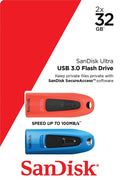 SanDisk Ultra USB 3.0 32GB Flash Drive (2-Pack)
