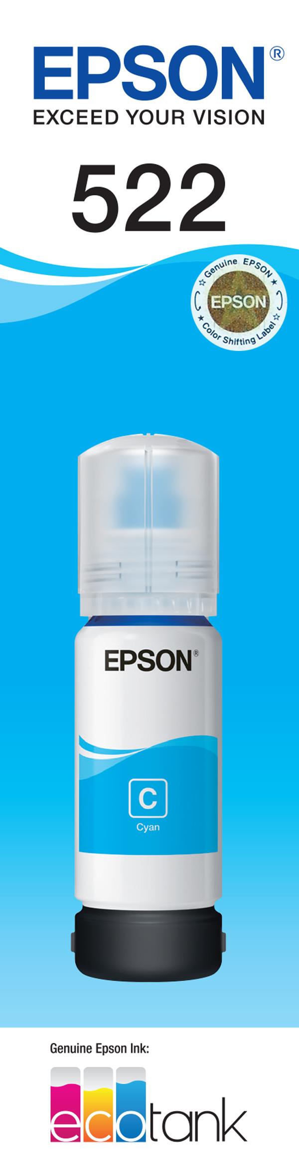 Epson T522 EcoTank Ink Bottle (Cyan)