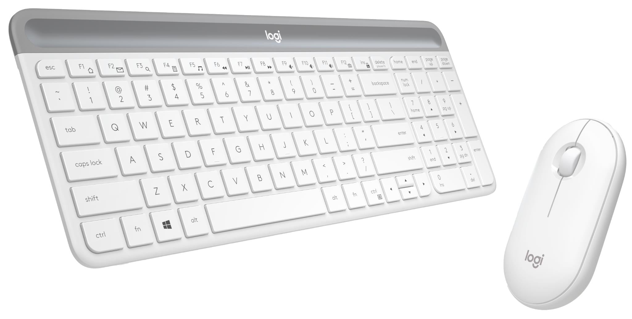 Logitech MK470 Slim Wireless Keyboard and Mouse Combo (White)