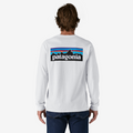 Patagonia Men's Long Sleeve P-6 Logo Responsibili-Tee - White - XL