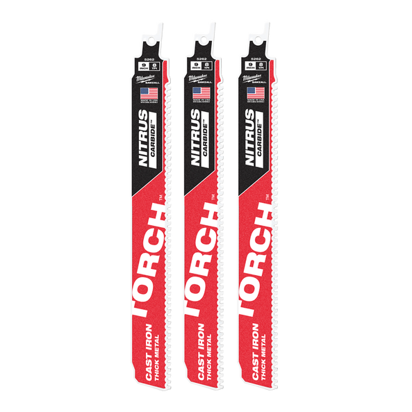 Milwaukee SAWZALL TORCH W/NC 8TPI Blade 230mm 3 Pk