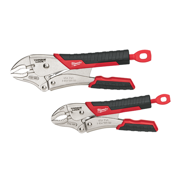 Milwaukee 2pc Locking Plier Set Soft Grip Handles