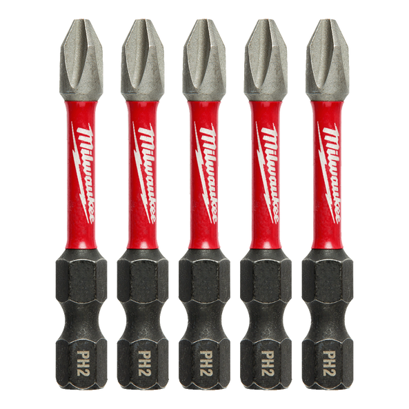 Milwaukee SHOCKWAVE Power Bit PH2 50mm 5 Pack