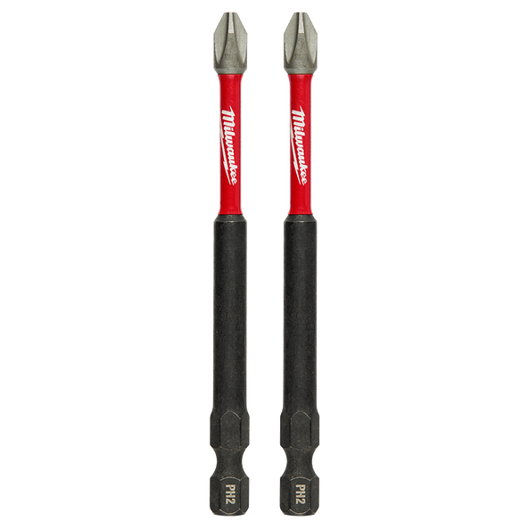 MILWAUKEE SHOCKWAVE POWER BIT PH2 89MM (3-1/2")2PK