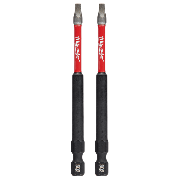 Milwaukee SHOCKWAVE Pwr Bit Sq Recess #2 89mm 2PK