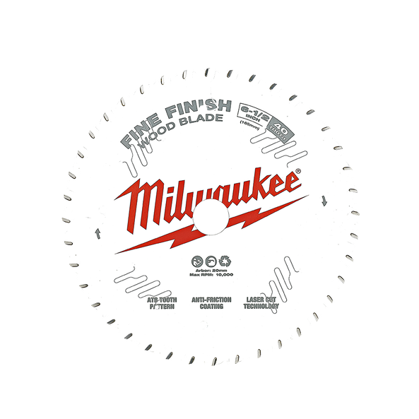 Milwaukee Saw Blade Fine Finish 40T 165mm