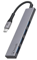 Bonelk Long-Life USB-C to 4 Port USB 3.0 Slim Hub (Space Grey)