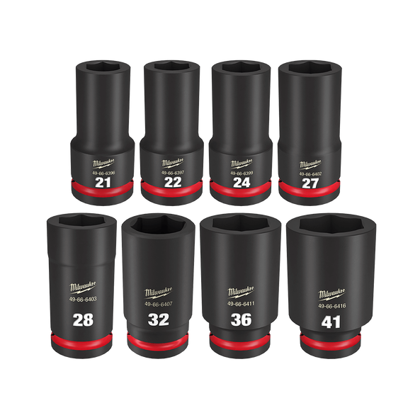Mil. 8pce Shockwave 3/4dr Metric Deep Socket Set