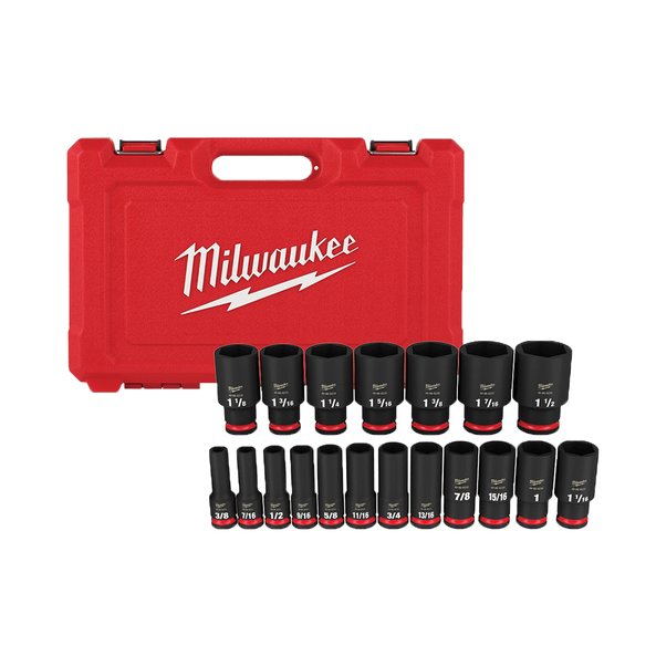 milwaukee 19 pc shockwave socket set SAE