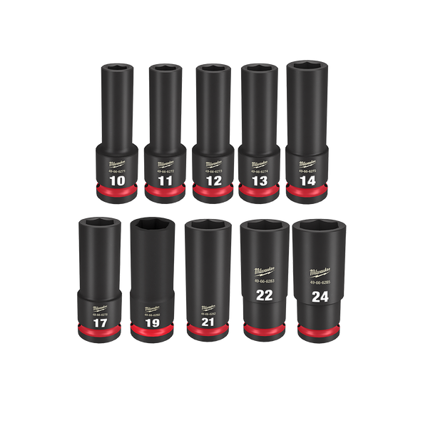 Milwaukee Impact Socket 1/2" 10 Piece Metric Set