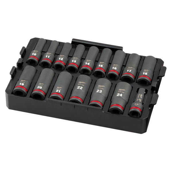 MilwaukeeImpactSocket 1/2" 16 PieceMetricTray Set