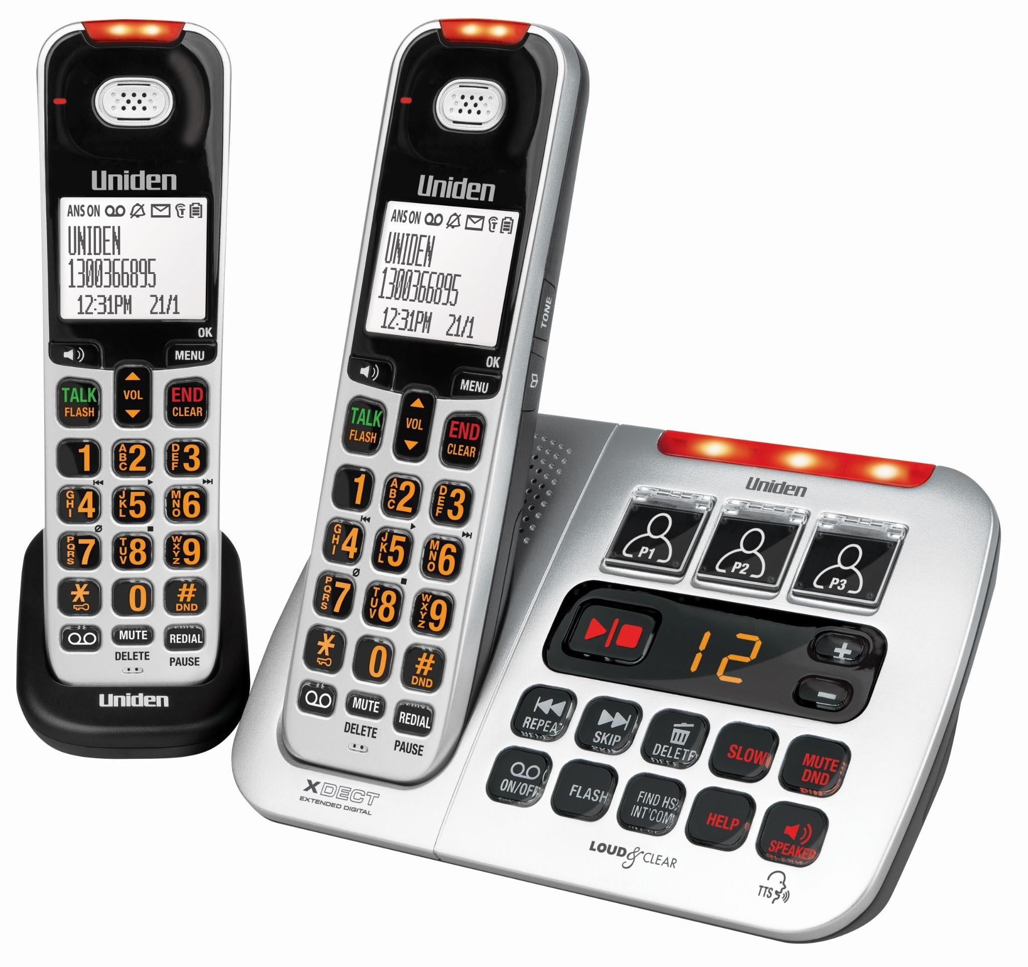 Uniden SS E45+1 Sight & Sound Twin Cordless Phone