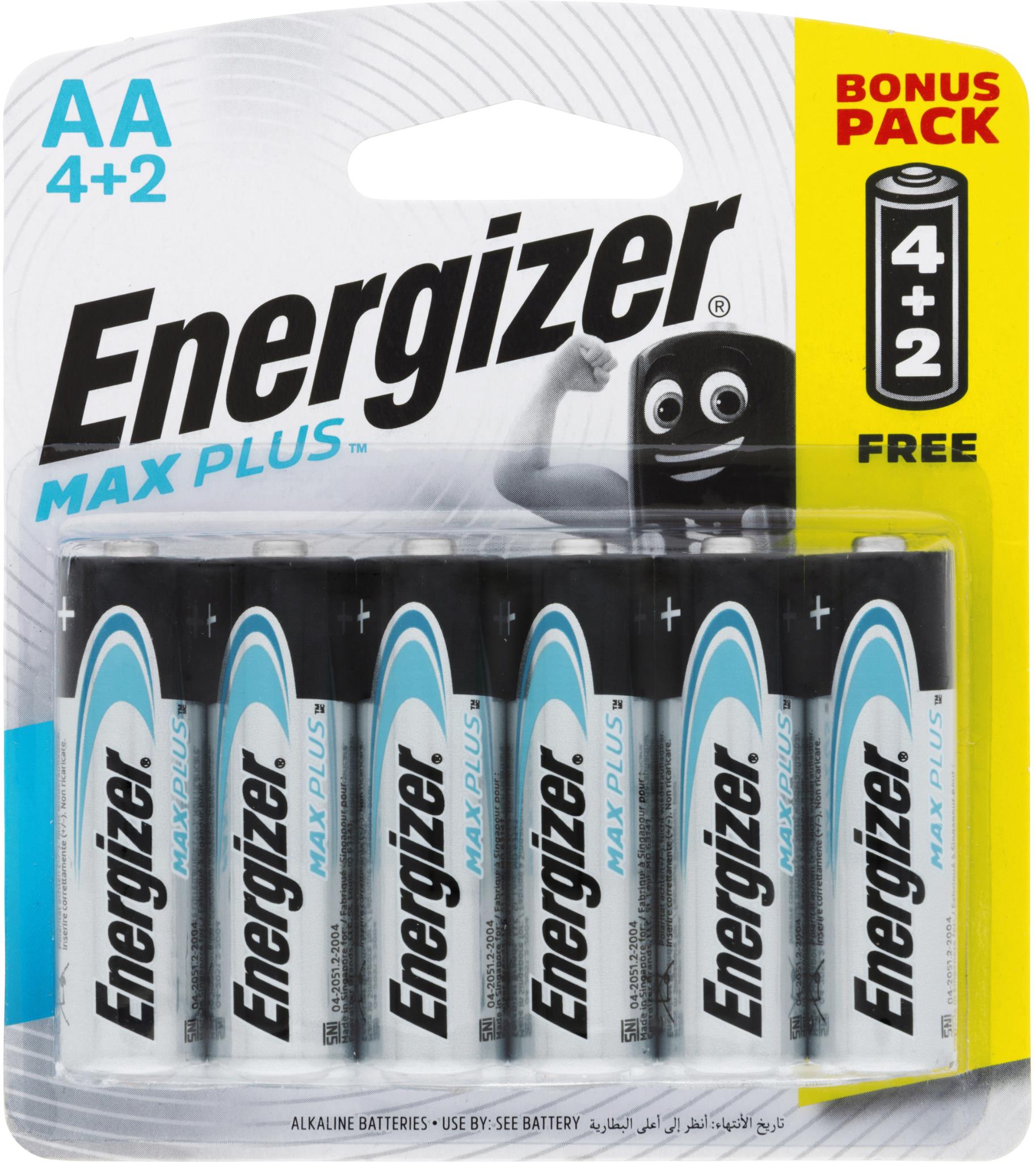 Energizer Max Plus AA Batteries (4+2 pk)