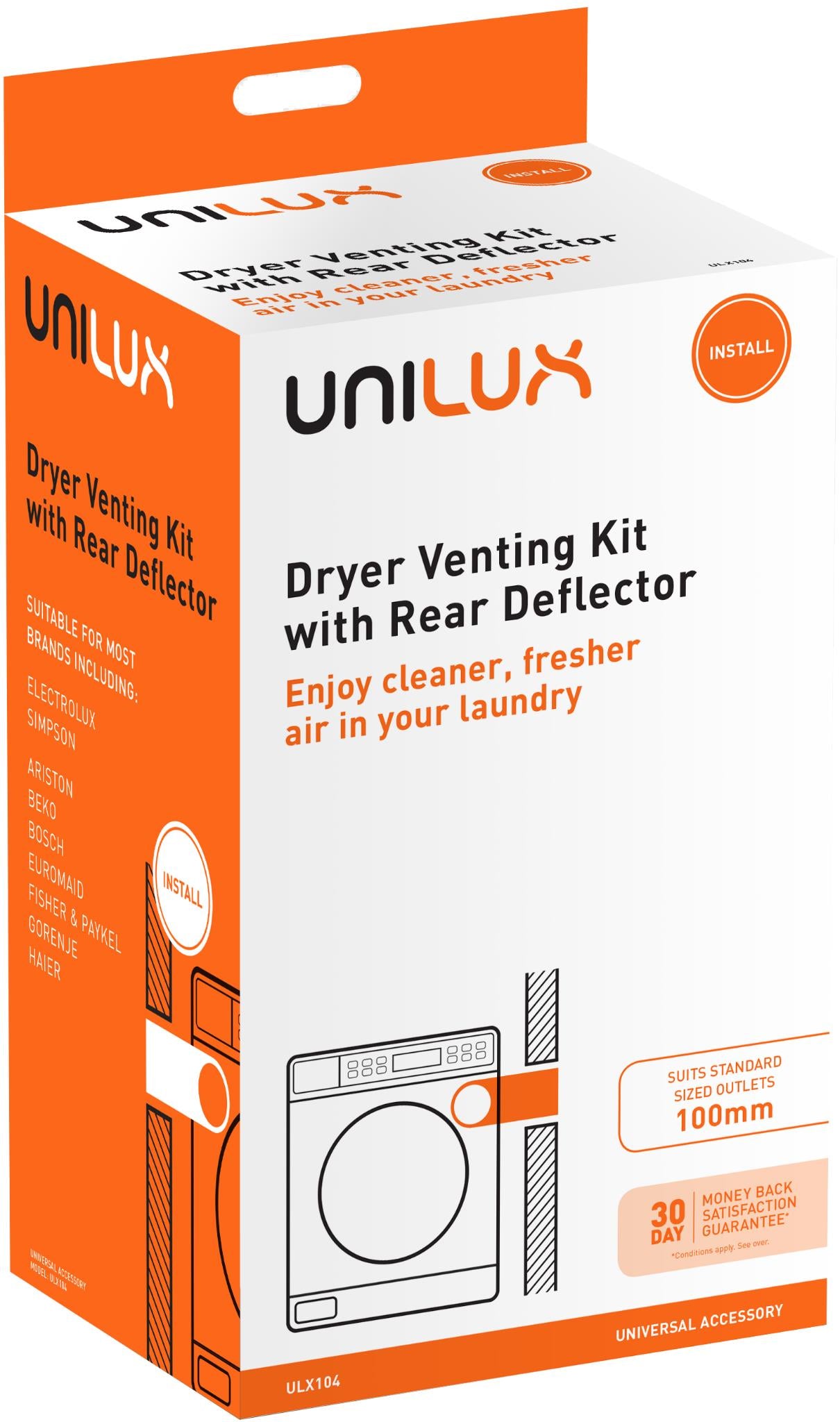 Unilux Universal Dryer Venting Kit with Rear Deflector