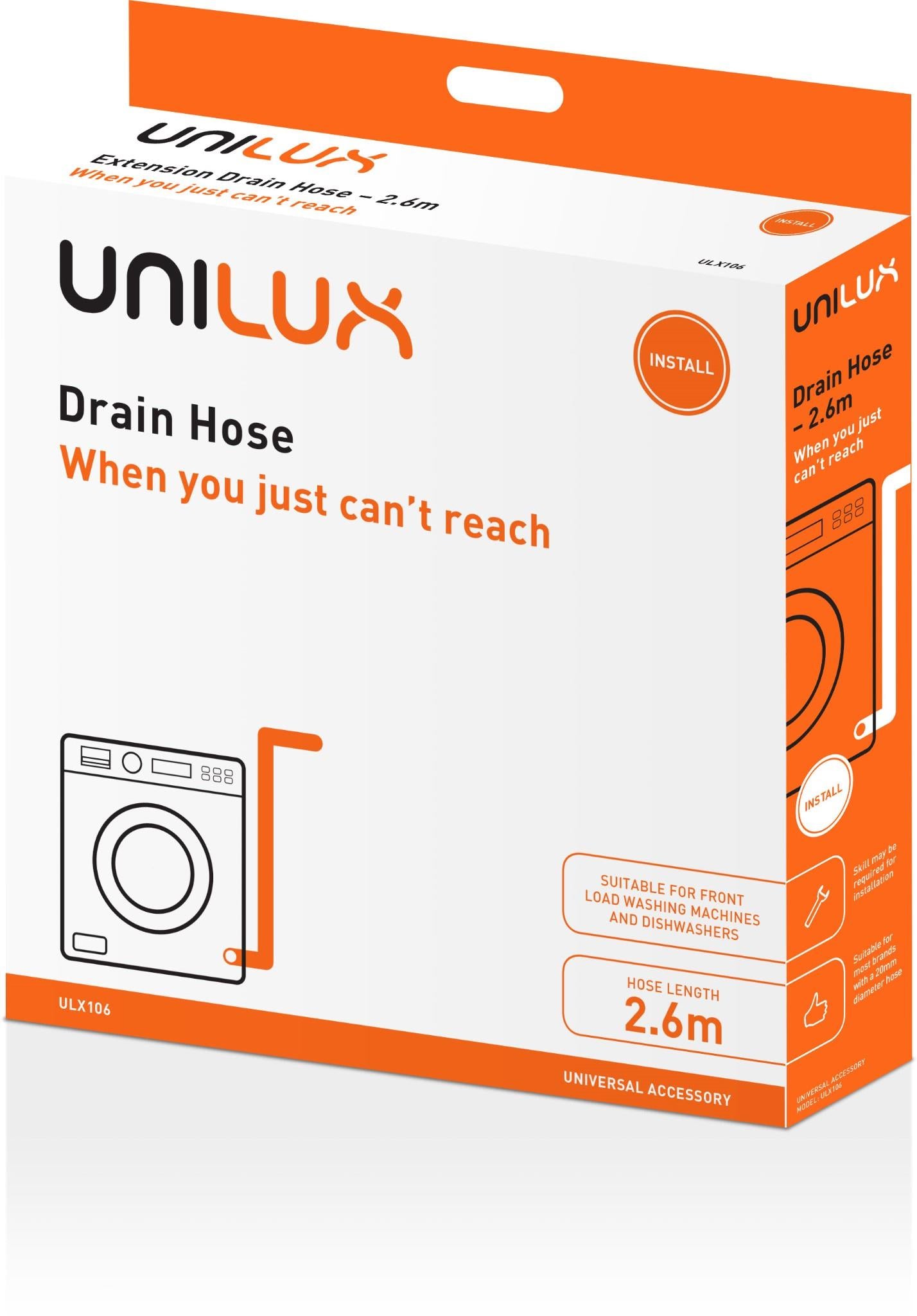 Unilux Universal Drain Hose 2.6m