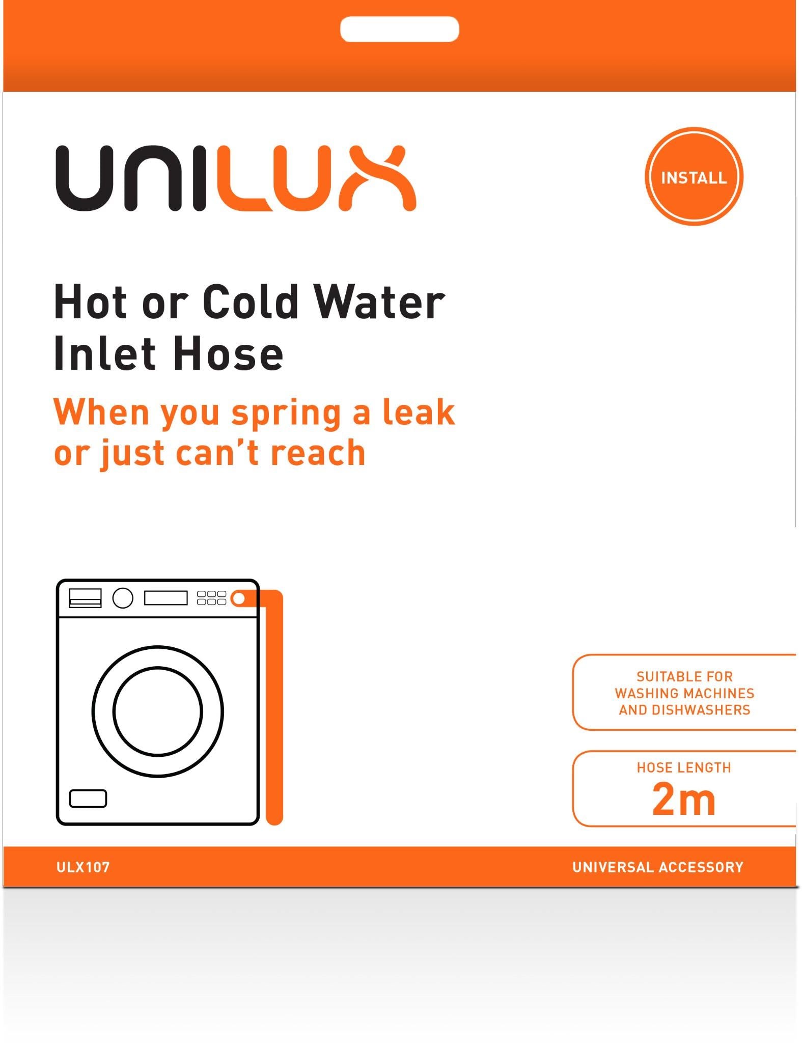 Unilux Hot or Cold Water Inlet Hose (2m)