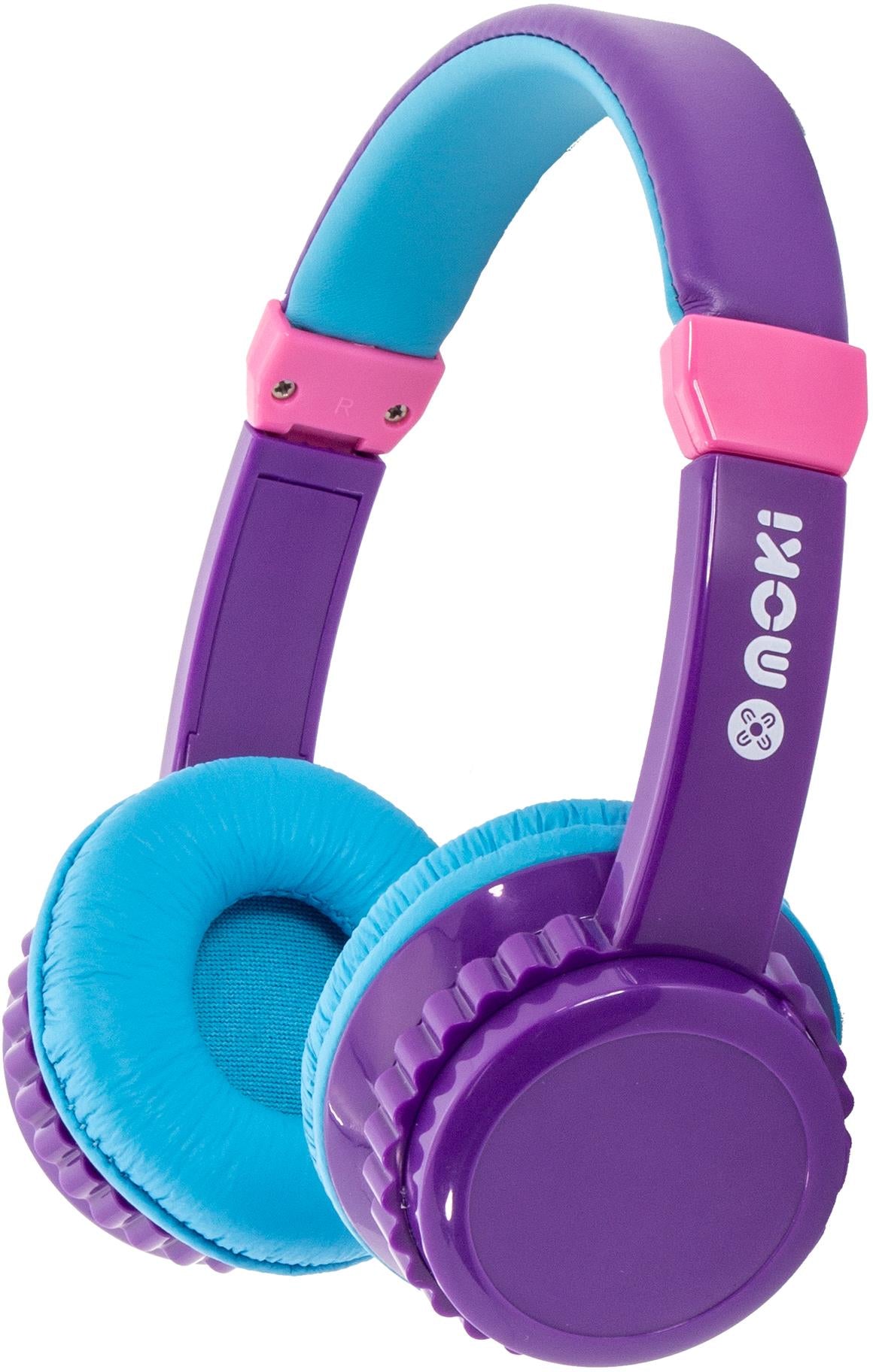 Moki Play Safe Bluetooth Volume Limited Kids Headphones (Purple/Aqua)