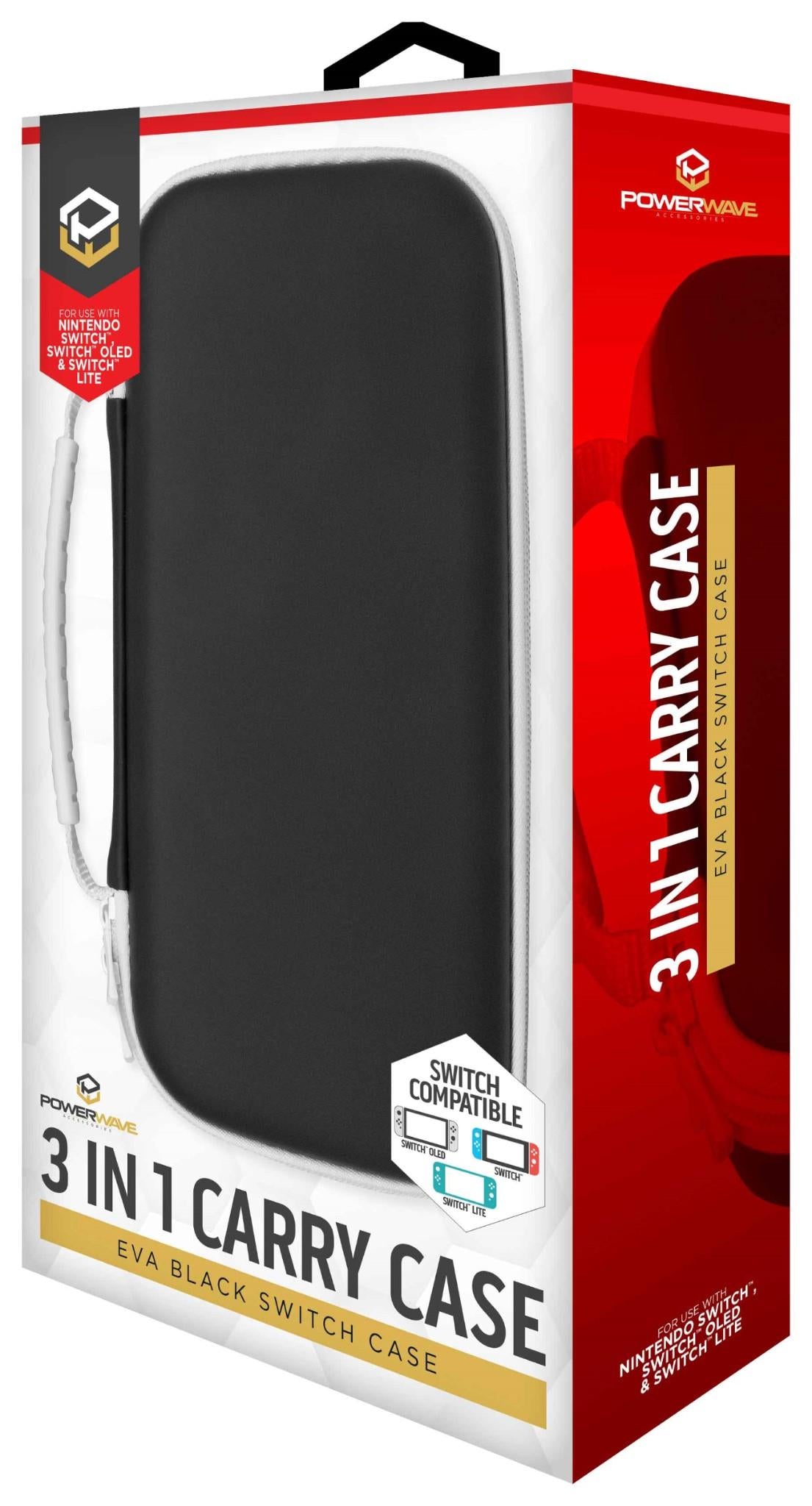 Powerwave 3 - in-1 Carry Case for Nintendo Switch OLED (Eva Black)