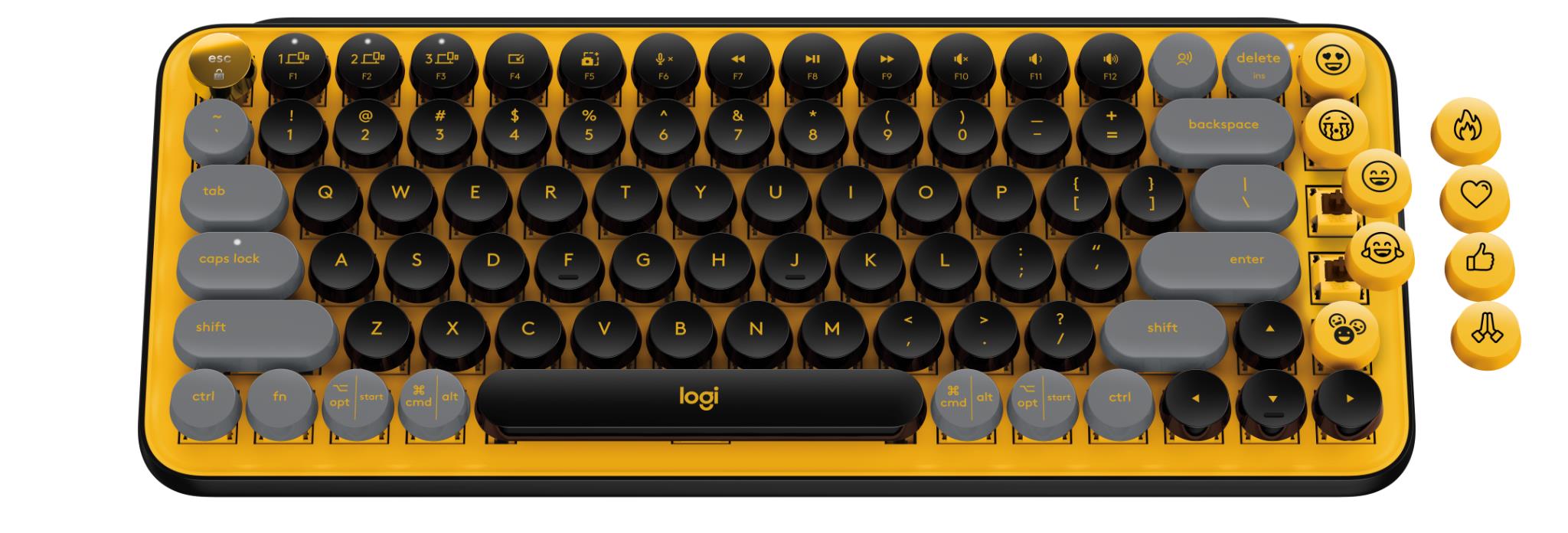 Logitech POP Keys Wireless Mechanical Keyboard with Emoji Keys (Blast Yellow)