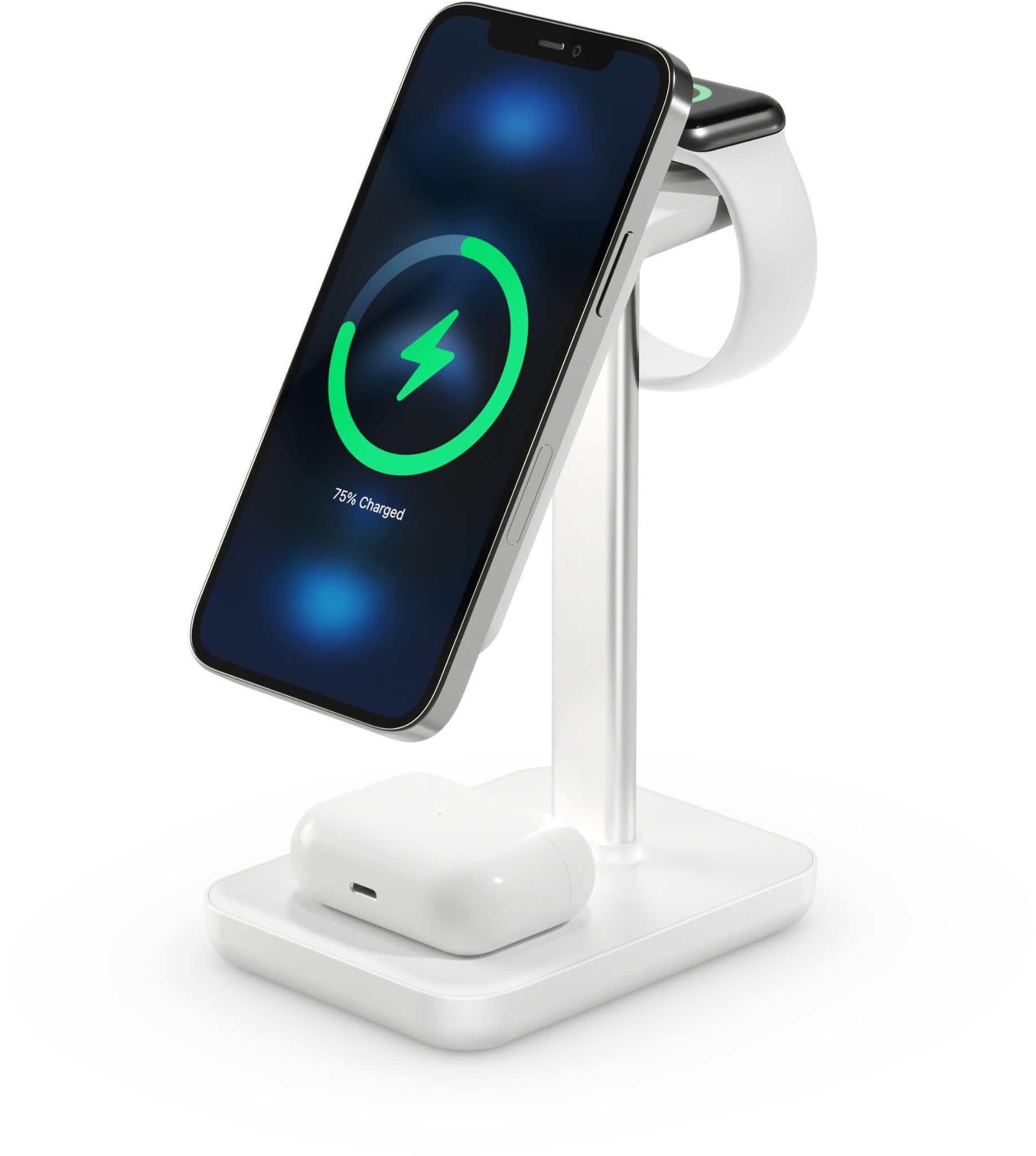 Journey MagSafe Compatible 3-in-1 Wireless Charging Stand Bundle (White)
