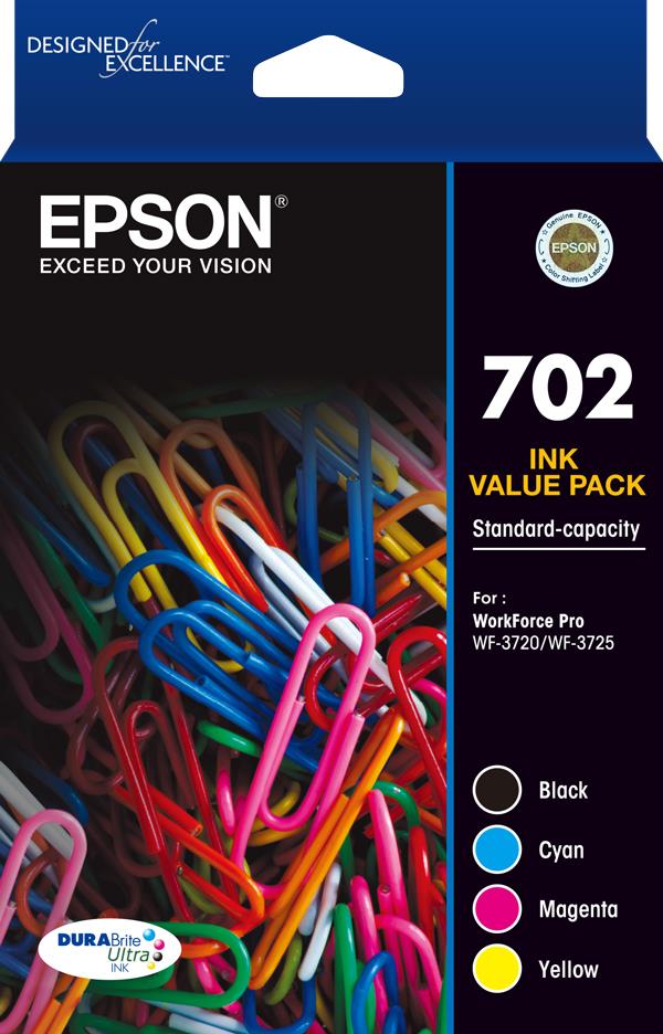 Epson 702 DURABrite Ultra Standard Capacity Ink Cartridge (Value Pack)