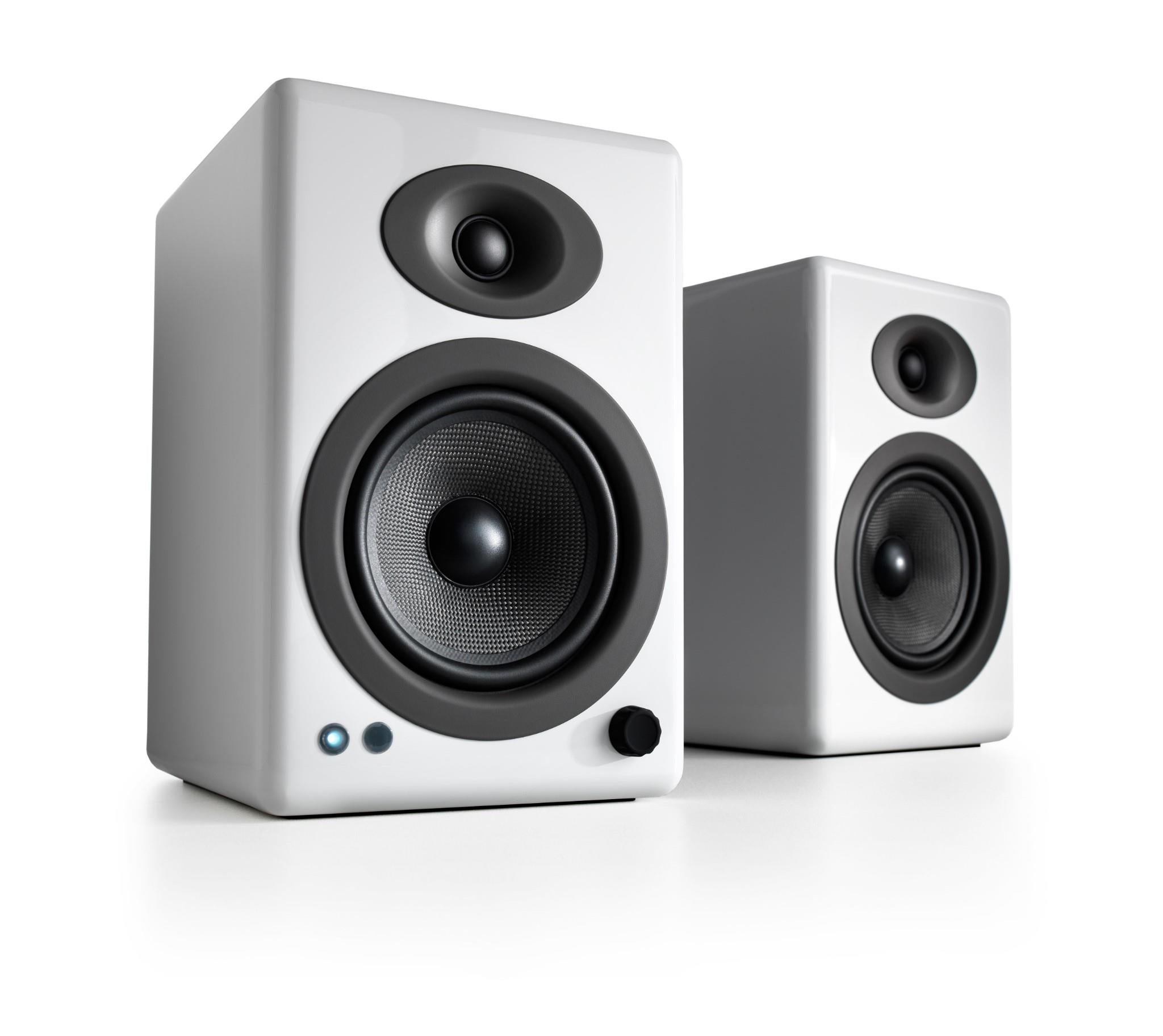 Audioengine A5+ Wireless Powered Bookshelf Speakers (Hi-Gloss White)