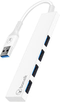 Bonelk Long-Life USB-A to 4 Port USB 3.0 Slim Hub (White)