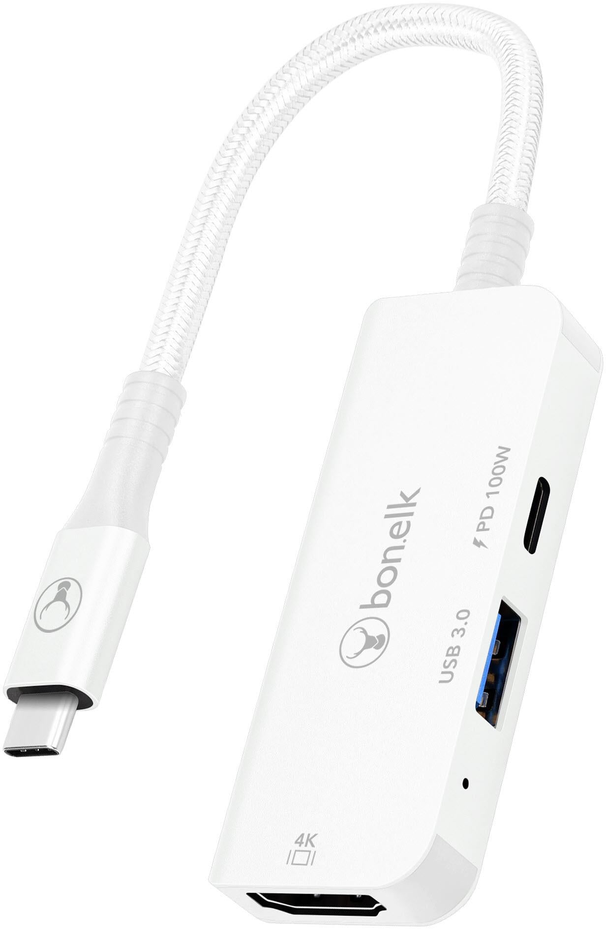 Bonelk Long-Life USB-C 3 in 1 Multiport Hub (White)