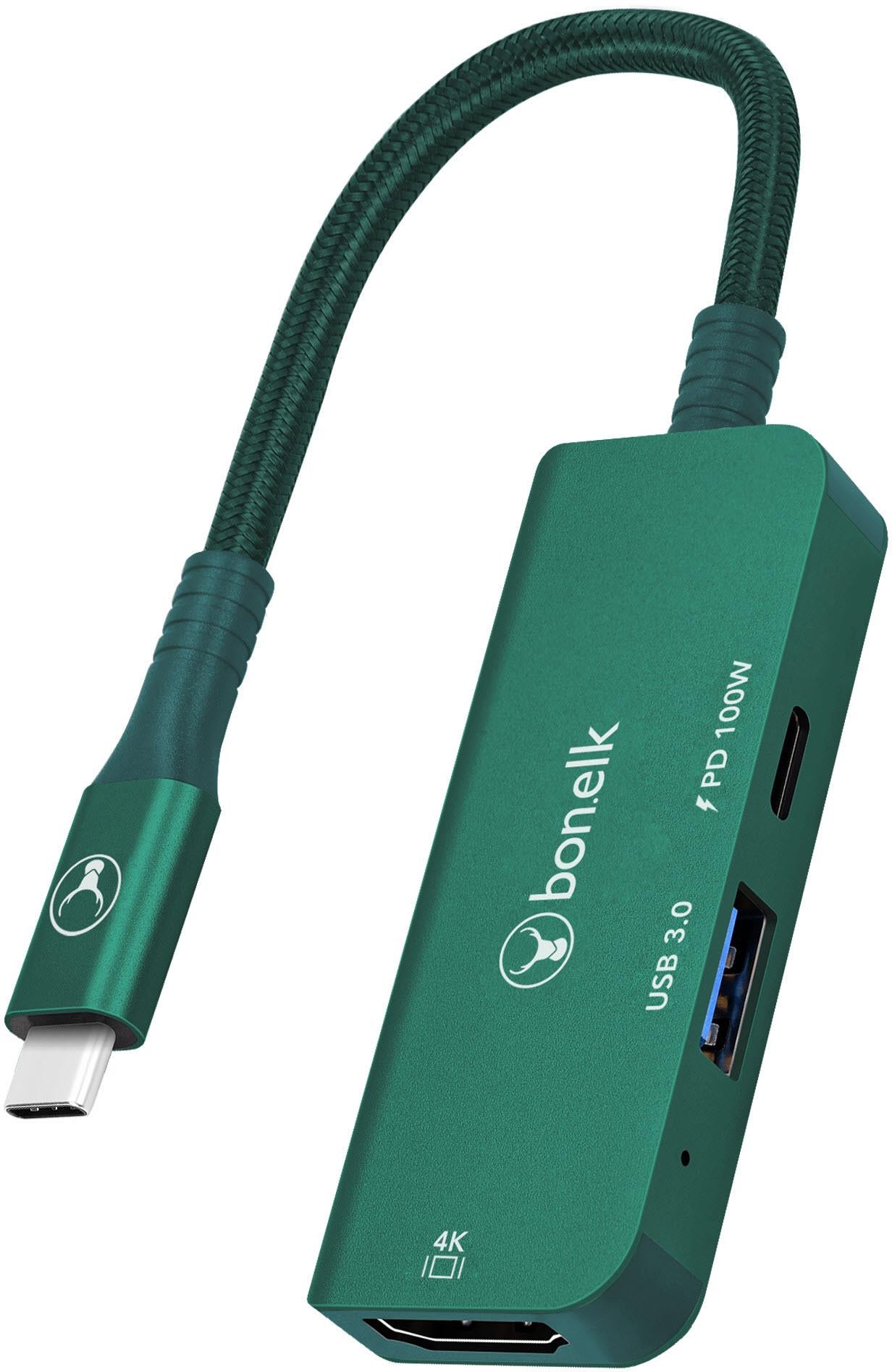Bonelk Long-Life USB-C 3 in 1 Multiport Hub (Green)