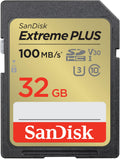 SanDisk Extreme PLUS SDHC 32GB 100MB/s Memory Card [2022]