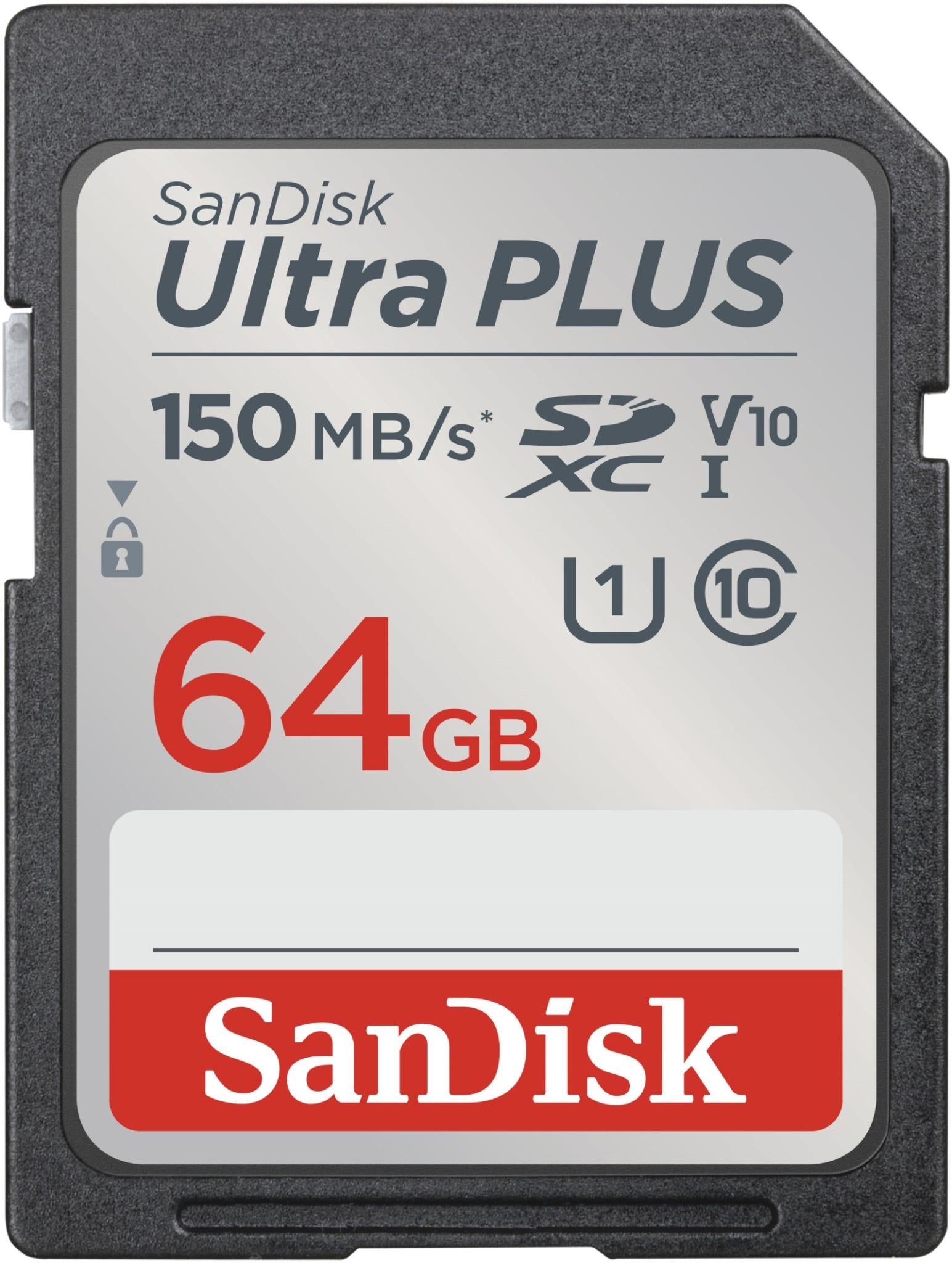 SanDisk Ultra Plus SDXC 64GB 150MB/s Memory Card