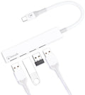 Bonelk Long-Life USB-C to 4 Port USB 3.0 Slim Hub (White)