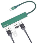 Bonelk Long-Life USB-C to 4 Port USB 3.0 Slim Hub (Green)