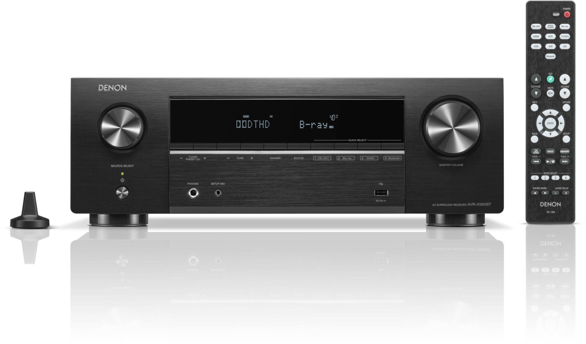 Denon AVR-X580BT 5.2 Channel 8K AV Receiver with Bluetooth