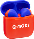 MokiPods Mini TWS Volume Limited In-Ear Headphones for Kids (Red/Blue)