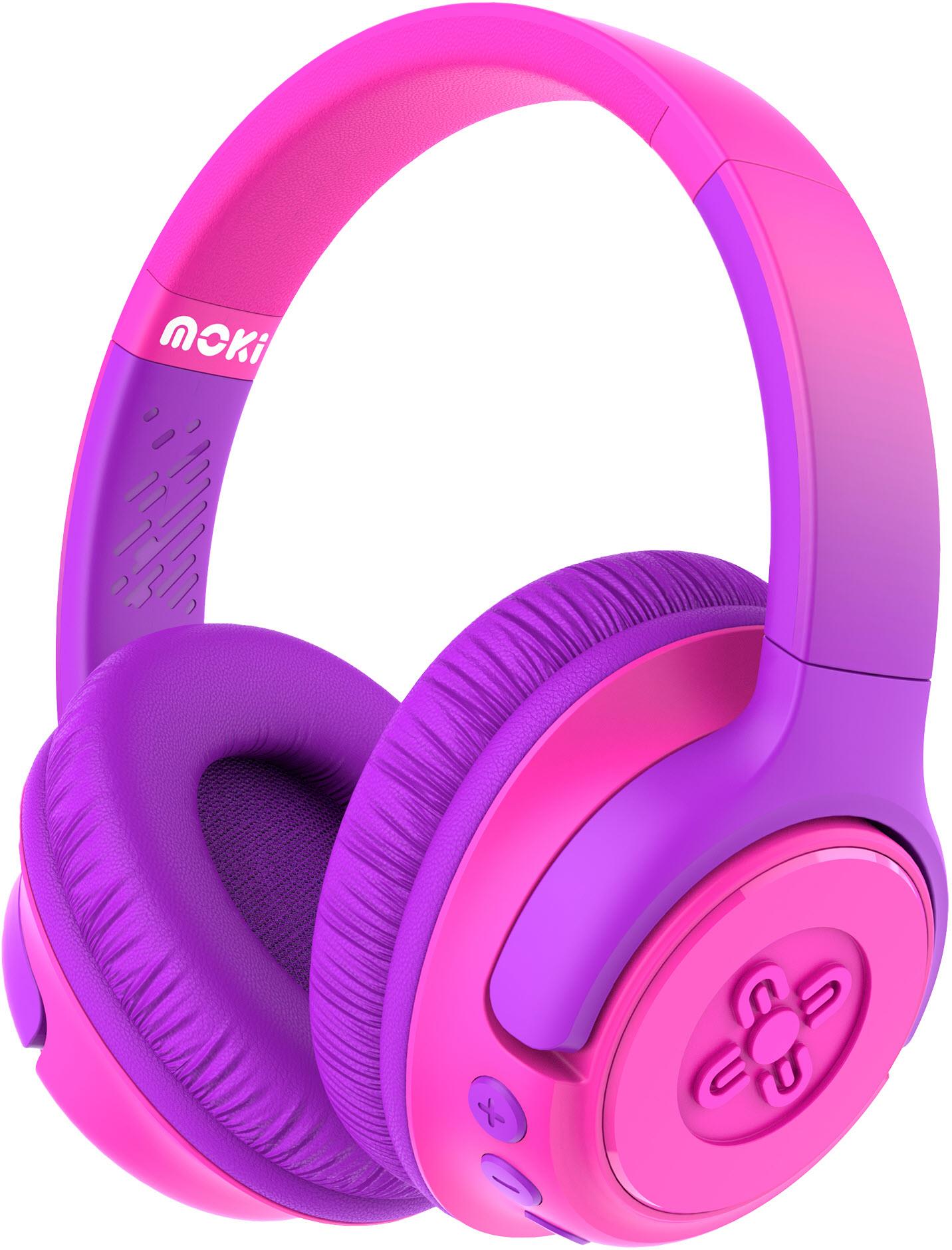 Moki Mixi Kids Volume Limited Wireless Headphones (Pink/Purple)