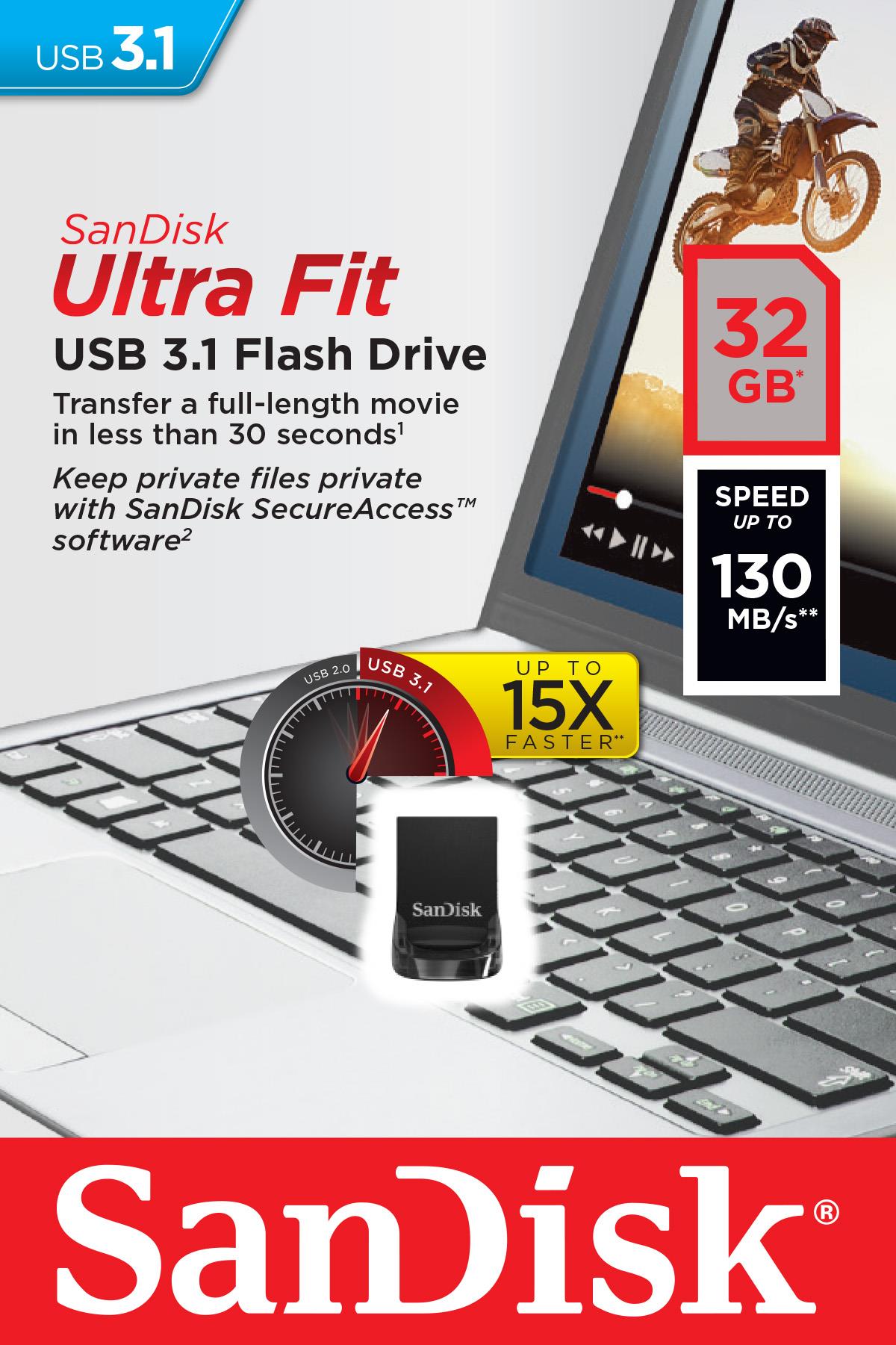 SanDisk Ultra Fit USB 3.1 Flash Drive [32GB]