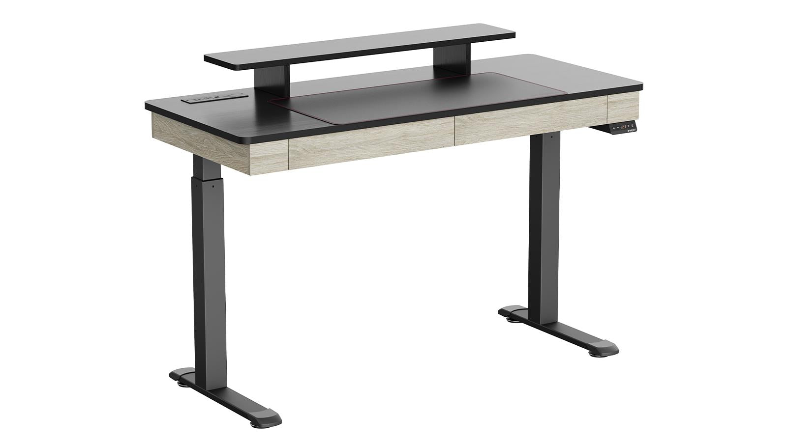 Eureka I55 Two-Drawer Electric Standing Gaming / Office Desk (Rustic Grey)
