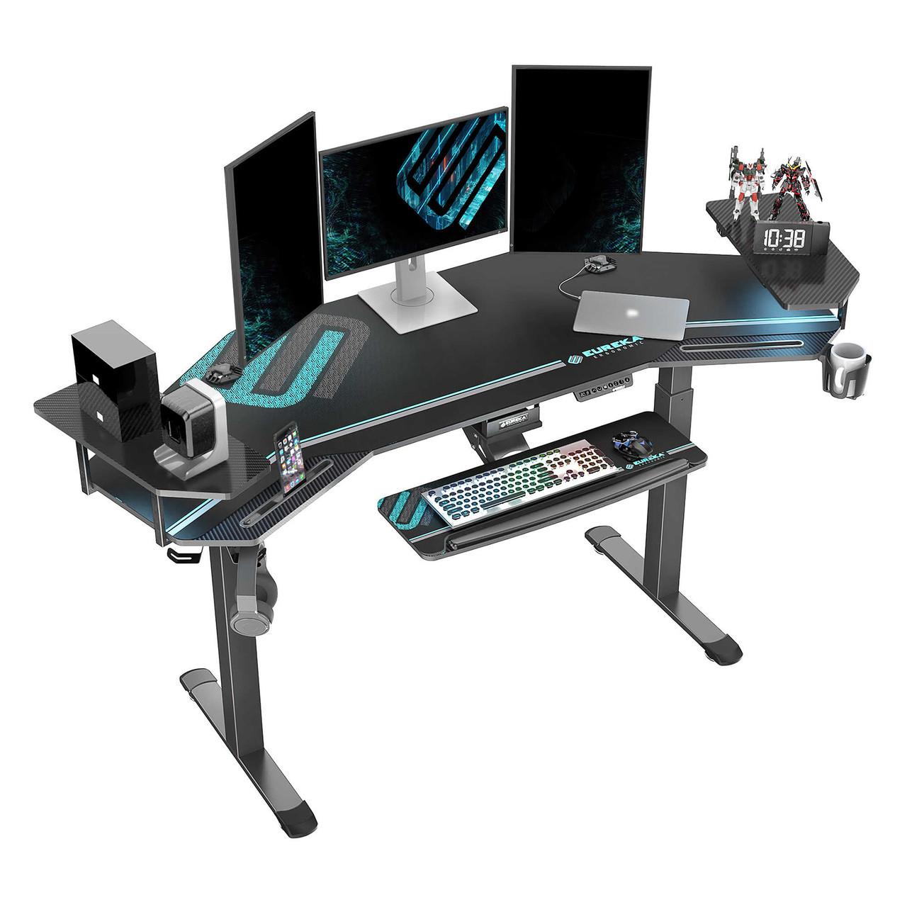 Eureka Ergonomic 72' Studio Electric Standing Office Desk With Keyboard Tray